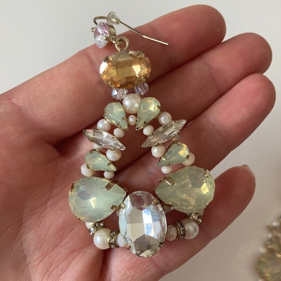 Creole Style Crystal Earrings - Picture 3 of 5